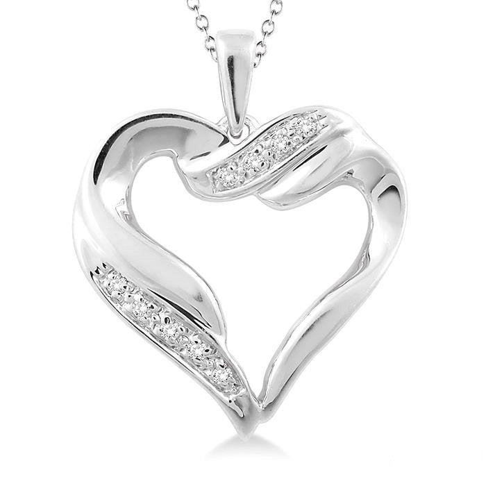 Sundew Calypso Silver Heart Shape Diamond Fashion Pendant