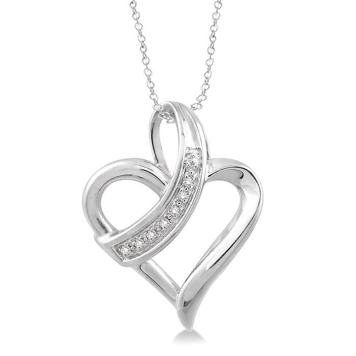 Brisa Grandeur Silver Heart Shape Diamond Fashion Pendant