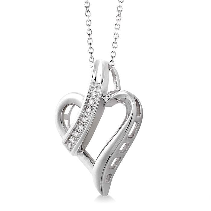 Brisa Grandeur Silver Heart Shape Diamond Fashion Pendant