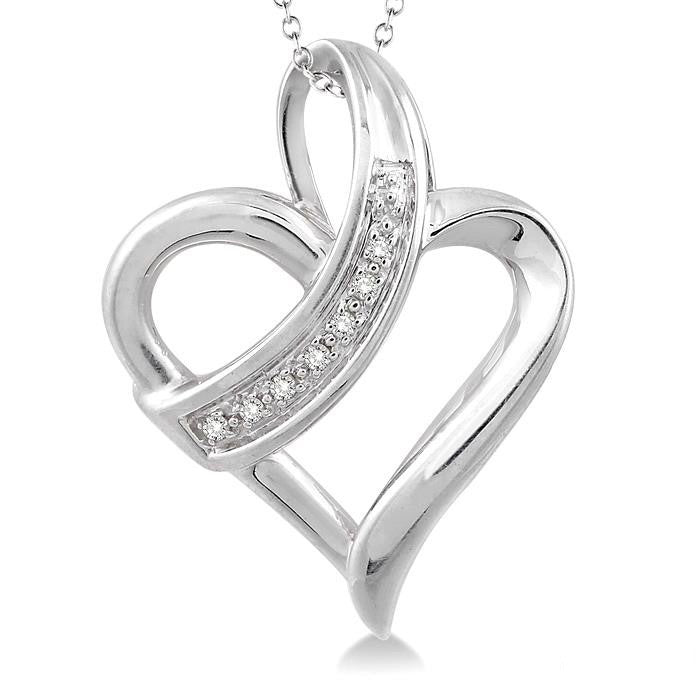 Brisa Grandeur Silver Heart Shape Diamond Fashion Pendant