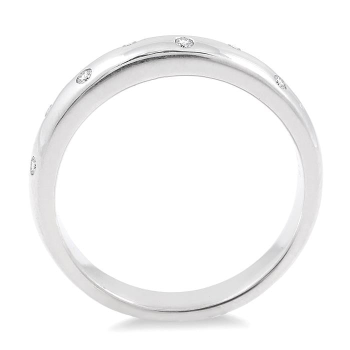 1/20 Ctw Round Cut Diamond Wedding band in Sterling Silver