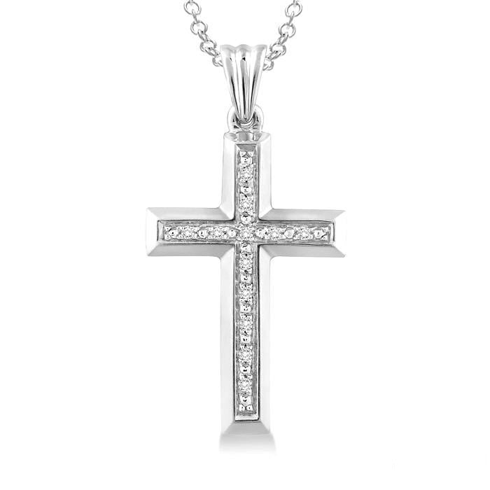 Blossom Kestrel Silver Cross Diamond Fashion Pendant