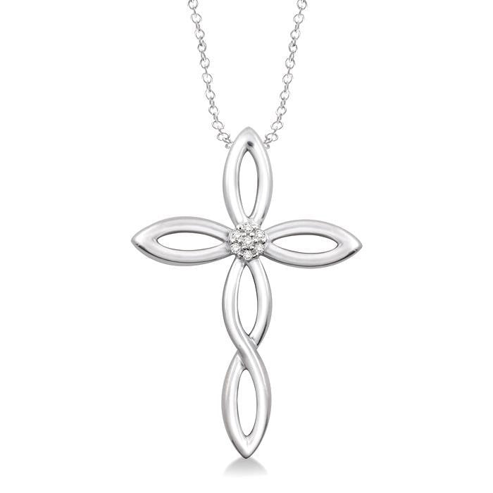 Evergreen Zenith Silver Cross Diamond Fashion Pendant