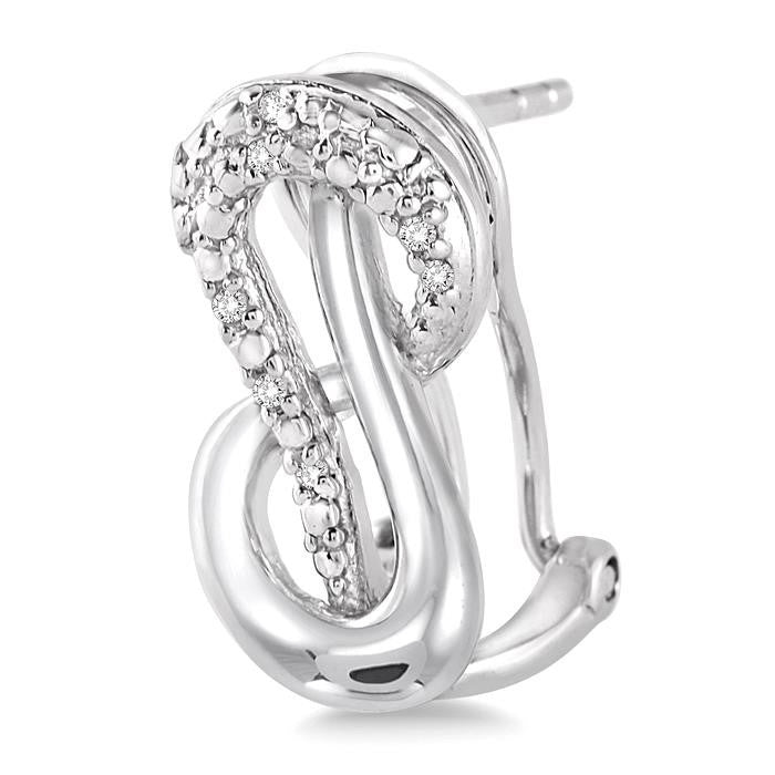 1/20 Ctw Round Cut Diamond Earrings in Sterling Silver