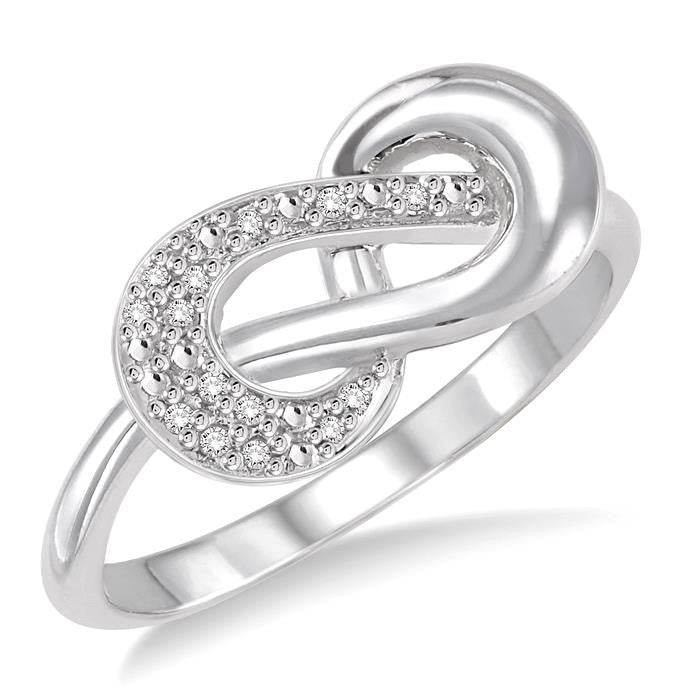 1/20 Ctw Round Cut Diamond Ring in Sterling Silver