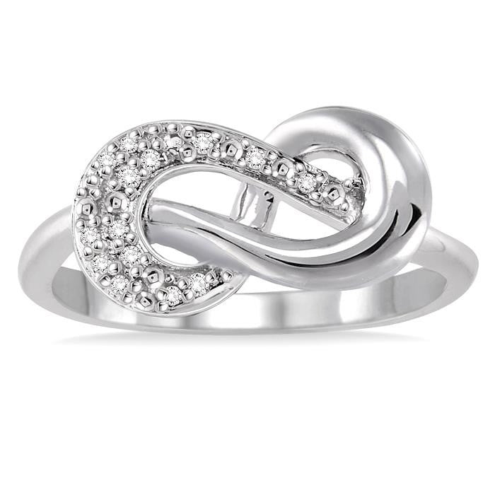 1/20 Ctw Round Cut Diamond Ring in Sterling Silver