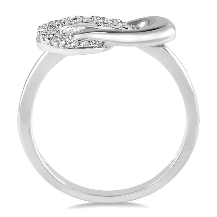1/20 Ctw Round Cut Diamond Ring in Sterling Silver