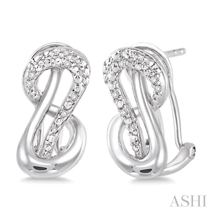 1/20 Ctw Round Cut Diamond Earrings in Sterling Silver