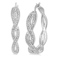 Silver Infinity Shape Diamond Earrings