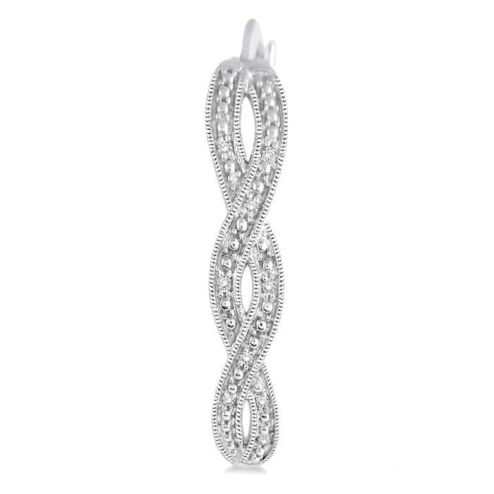 Silver Infinity Shape Diamond Earrings