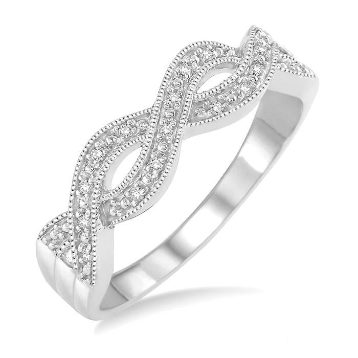Silver Infinity Shape Diamond Ring