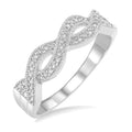 Silver Infinity Shape Diamond Ring