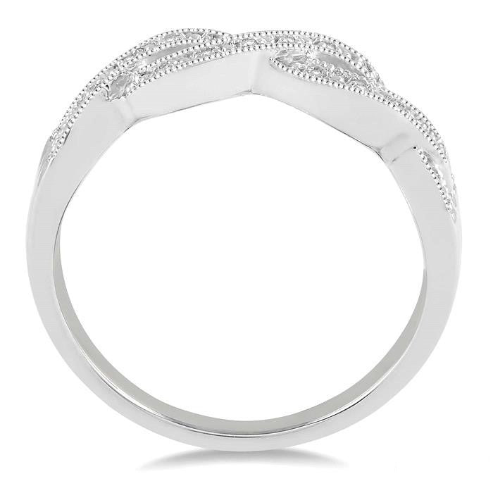 Silver Infinity Shape Diamond Ring