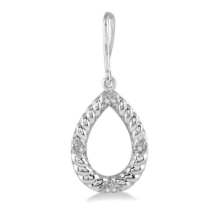 Pear Shape Silver Diamond Earrings