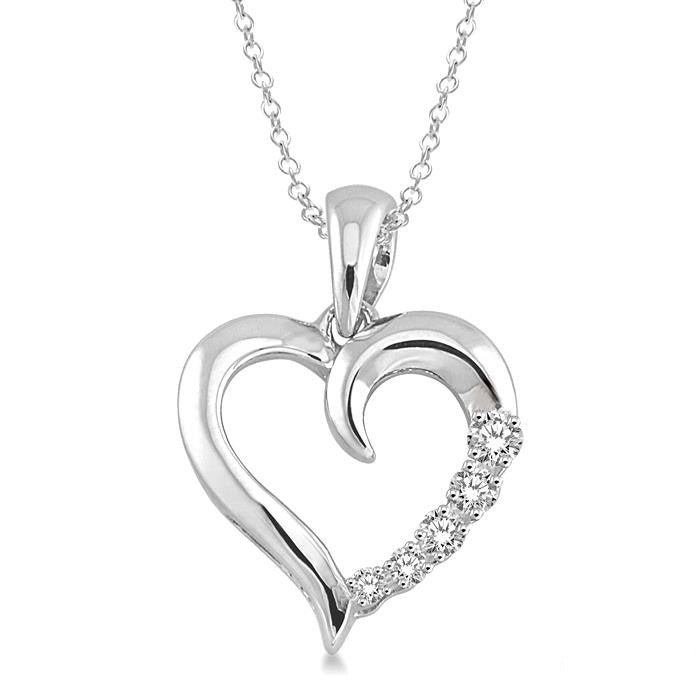 Umbria Xanthe Silver Heart Shape Journey Diamond Fashion Pendant
