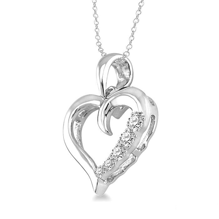Umbria Xanthe Silver Heart Shape Journey Diamond Fashion Pendant