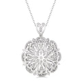 1/20 Ctw Snowflake Round Cut Diamond Fashion Pendant with Chain in Sterling Silver