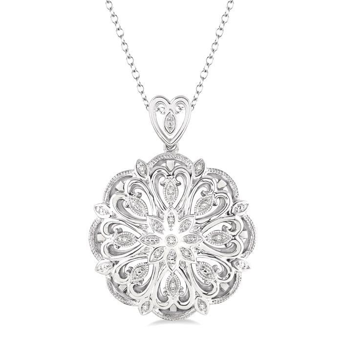 Silver Snow Flake Diamond Fashion Pendant