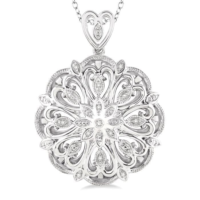 Silver Snow Flake Diamond Fashion Pendant