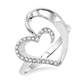Silver Heart Shape Diamond Fashion Ring