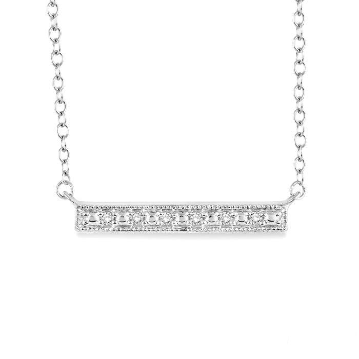 Silver Bar Diamond Fashion Pendant
