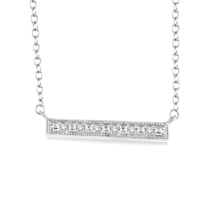 Silver Bar Diamond Fashion Pendant