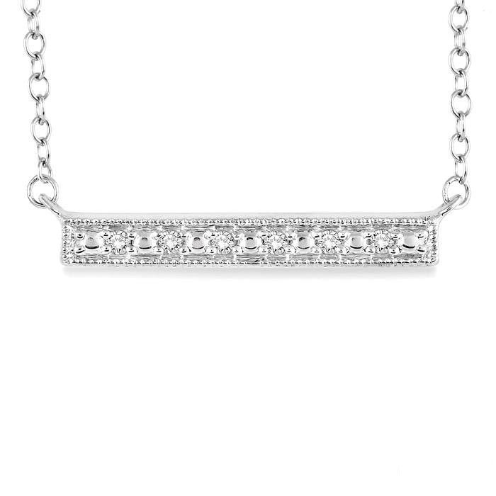 Silver Bar Diamond Fashion Pendant