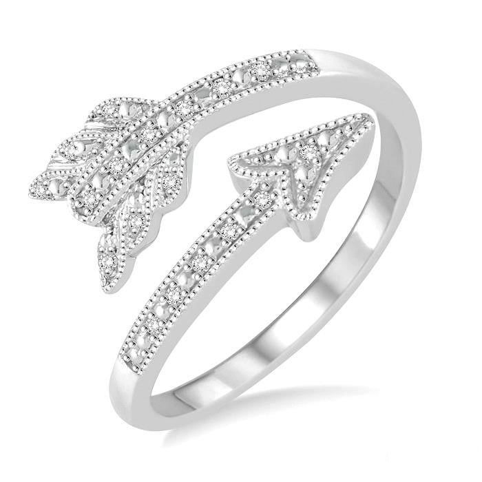 Silver Arrow Diamond Fashion Open Ring