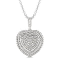 1/20 Ctw Round Cut Diamond Heart Pendant in Sterling Silver with Chain
