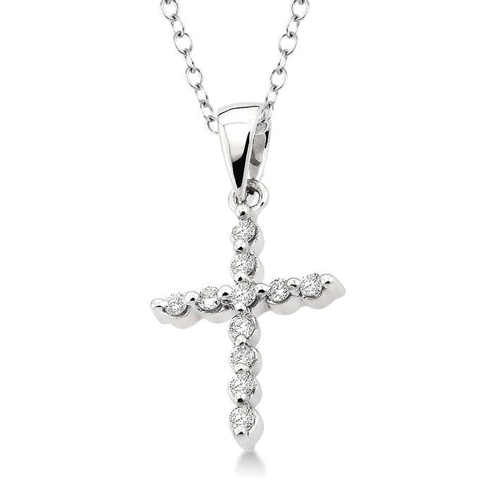 Silver Cross Petite Diamond Fashion Pendant