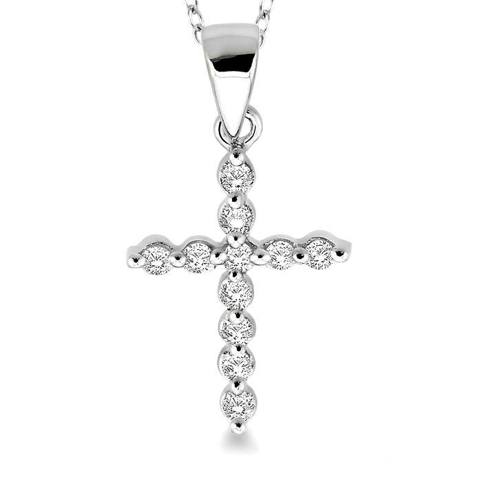 Silver Cross Petite Diamond Fashion Pendant