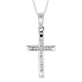 Silver Cross Channel Set Diamond Fashion Pendant