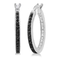 Silver Diamond Hoop Earrings