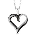 Waverly Zofia Silver Heart Shape Black Diamond Fashion Pendant