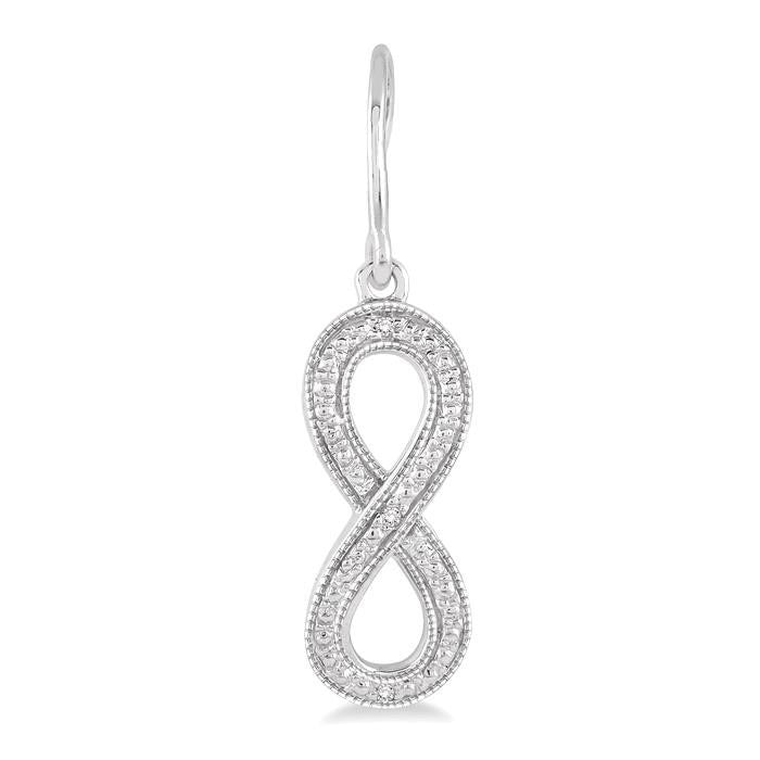 Infinity Shape Silver Diamond Fashion Earrings