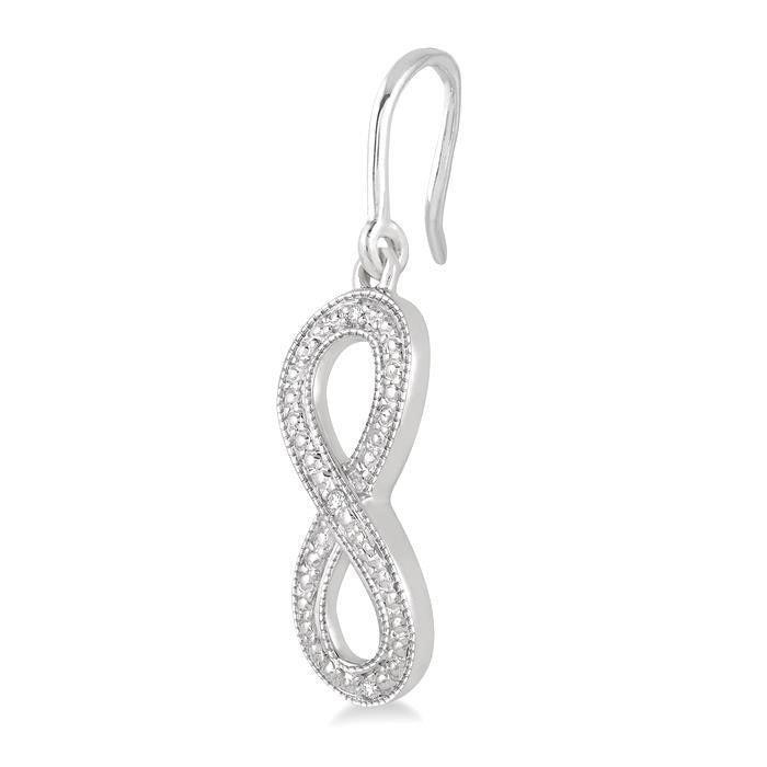 Infinity Shape Silver Diamond Fashion Earrings