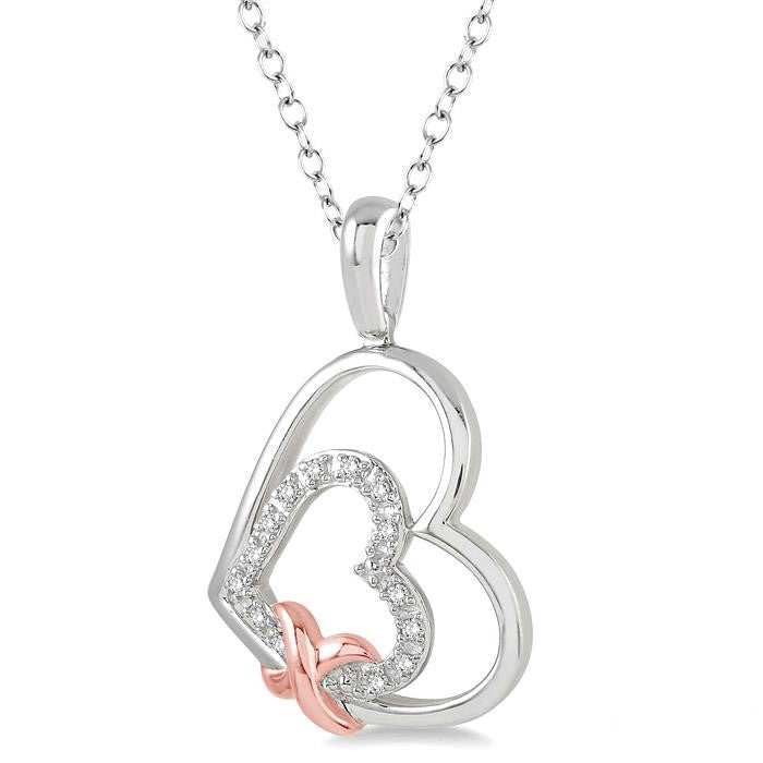 Freya Silhouette Silver Heart Shape Diamond Fashion Pendant
