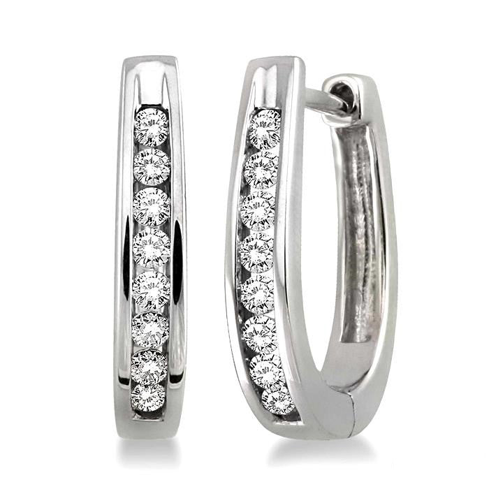 Silver Diamond Earrings