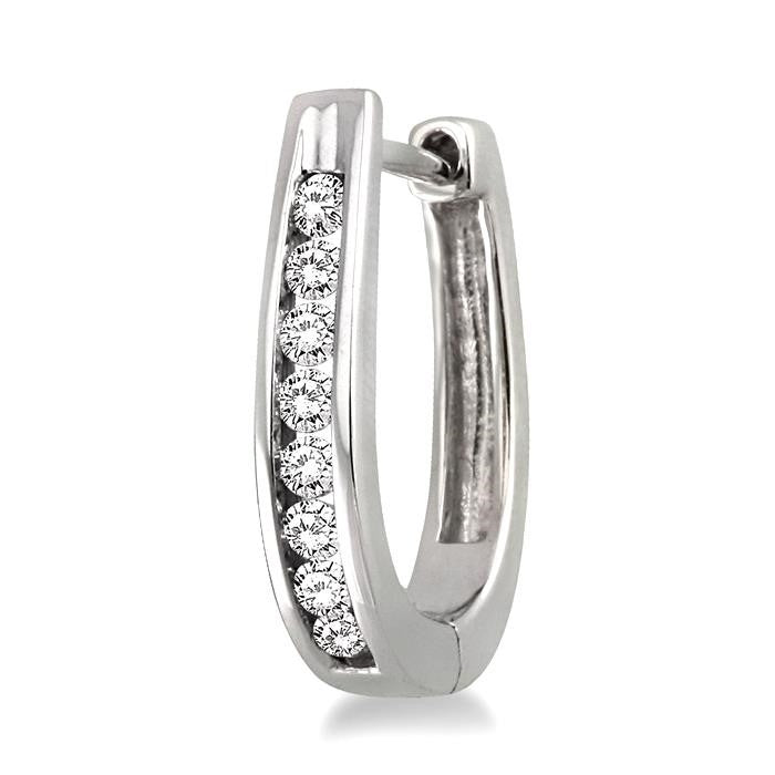 1/4 Ctw Round Cut Diamond Loop Earrings in Sterling Silver