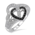 Heart Shape Silver Diamond Fashion Ring