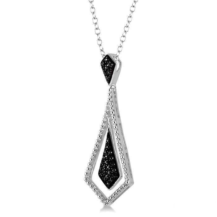 Silver Black Diamond Fashion Pendant
