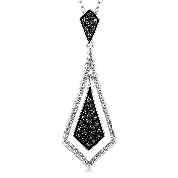 Silver Black Diamond Fashion Pendant
