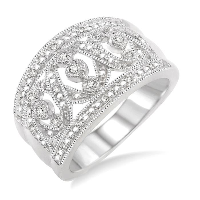 1/6 Ctw Round Cut Diamond Fashion Ring in Sterling Silver