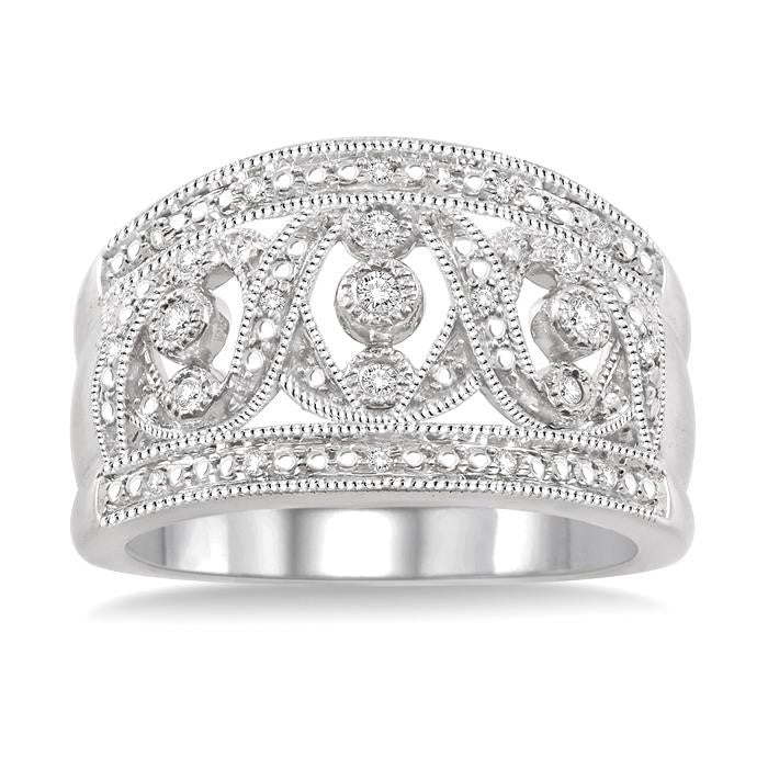 1/6 Ctw Round Cut Diamond Fashion Ring in Sterling Silver