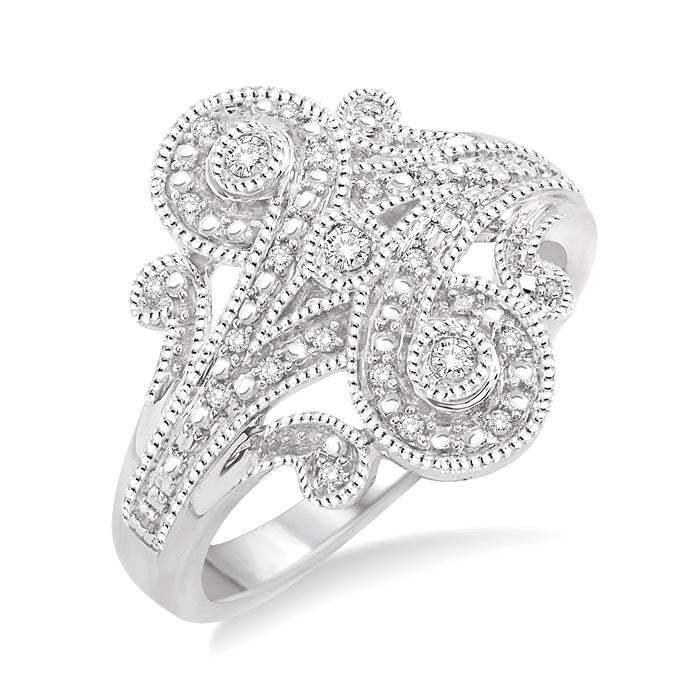 1/6 Ctw Round Cut Diamond Fashion Ring in Sterling Silver