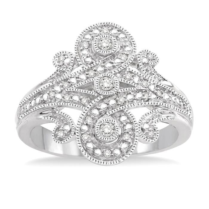 Silver Diamond Fashion Ring