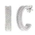 1/6 Ctw Round Cut Diamond Fashion Earrings in Sterling Silver