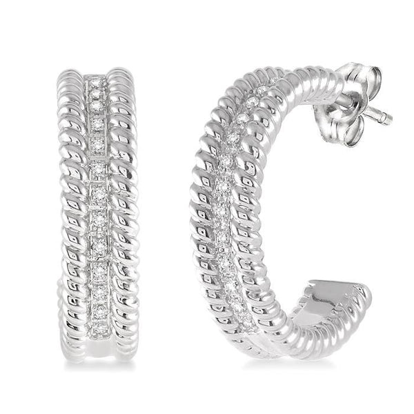 1/6 Ctw Round Cut Diamond Fashion Earrings in Sterling Silver