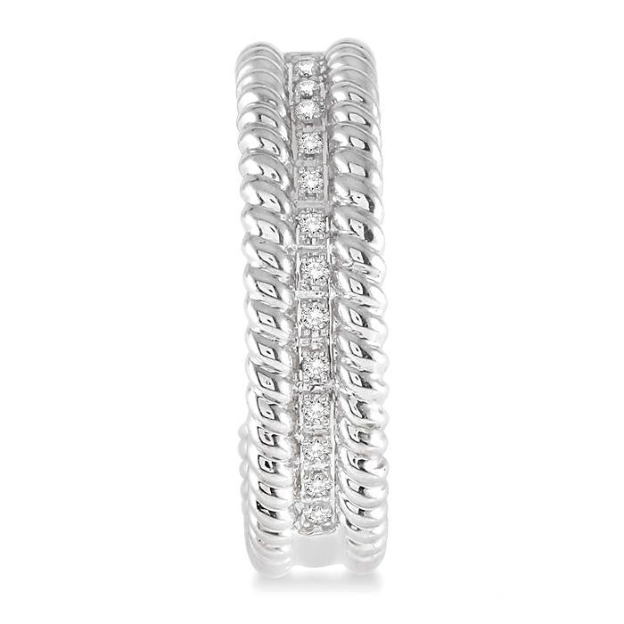 Silver Rope Diamond Earrings