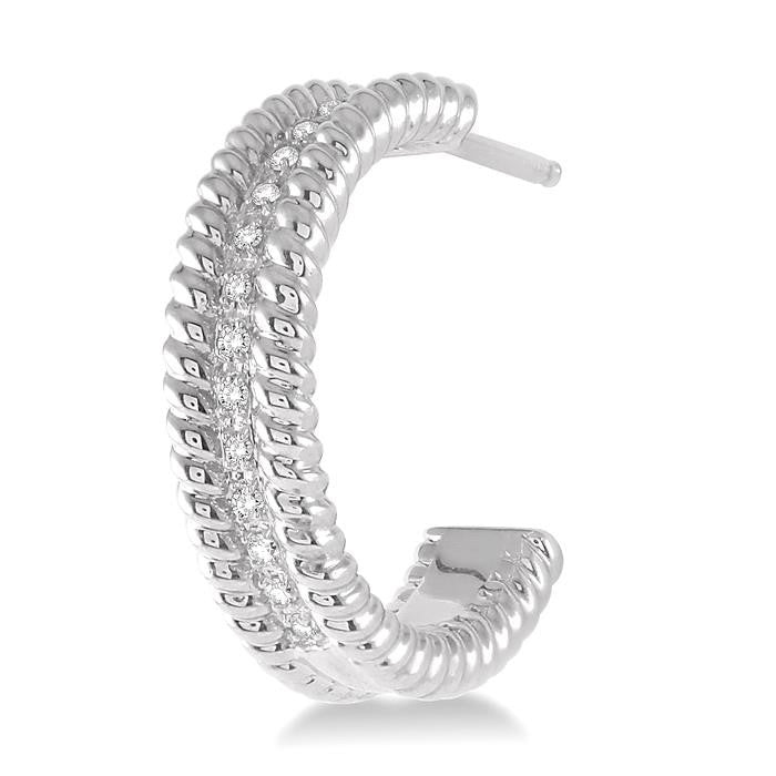 1/6 Ctw Round Cut Diamond Fashion Earrings in Sterling Silver